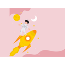پیش‌نمایش فایل astronaut-boy-falling-from-space-rocket-11085300 از پک فضانورد