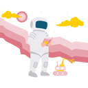 پیش‌نمایش فایل astronaut-boy-reading-book-in-space-11085320 از پک فضانورد