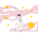 پیش‌نمایش فایل astronaut-girl-happy-in-space-11085331 از پک فضانورد