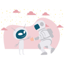 پیش‌نمایش فایل astronaut-greeting-with-an-alien-11085324 از پک فضانورد