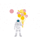 پیش‌نمایش فایل astronaut-holding-planets-like-balloons-11085317 از پک فضانورد