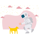 پیش‌نمایش فایل astronaut-looking-at-dog-11085293 از پک فضانورد