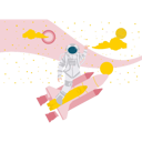 پیش‌نمایش فایل astronaut-riding-on-rocket-11085288 از پک فضانورد