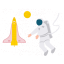 پیش‌نمایش فایل astronaut-showing-spaceship-11085315 از پک فضانورد