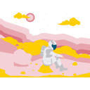 پیش‌نمایش فایل astronaut-sitting-in-space-11085332 از پک فضانورد