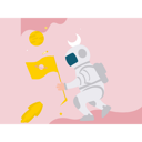 پیش‌نمایش فایل boy-planting-flag-on-moon-11085311 از پک فضانورد