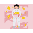 پیش‌نمایش فایل space-girl-standing-in-space-11085287 از پک فضانورد