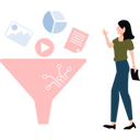 پیش‌نمایش فایل girl-filtering-data-for-infographics-11086213 از پک تحلیل داده‌های کلان
