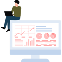 پیش‌نمایش فایل young-boy-working-on-laptop-for-business-growth-11086150 از پک تحلیل داده‌های کلان