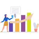 پیش‌نمایش فایل girl-announcing-about-business-bar-graph-11086299 از پک بازاریابی برند