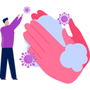 پیش‌نمایش فایل boy-is-telling-that-germs-are-killed-after-washing-hands-10992259 از پک شیوع ویروس