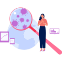 پیش‌نمایش فایل girl-is-standing-in-front-of-the-magnifying-glass-10992229 از پک شیوع ویروس