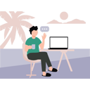 پیش‌نمایش فایل boy-is-sitting-outside-and-working-10983653 از پک افراد