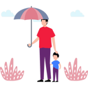 پیش‌نمایش فایل father-and-kid-standing-under-umbrella-11132020 از پک خانواده