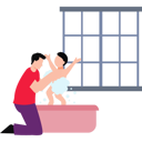 پیش‌نمایش فایل father-bathing-baby-11131990 از پک خانواده