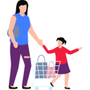 پیش‌نمایش فایل girl-shopping-with-her-child-11132134 از پک خانواده