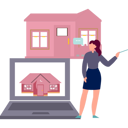 پیش‌نمایش فایل girl-is-pointing-at-home-on-laptop-10983364 از پک اجاره خانه آنلاین