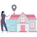 پیش‌نمایش فایل girl-is-pointing-to-a-house-with-a-star-rating-10983283 از پک اجاره خانه آنلاین
