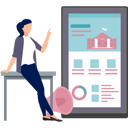پیش‌نمایش فایل girl-is-pointing-to-home-online-on-mobile-10983316 از پک اجاره خانه آنلاین