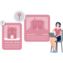 پیش‌نمایش فایل girl-is-working-on-laptop-for-housing-rent-10983345 از پک اجاره خانه آنلاین