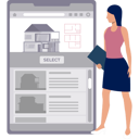پیش‌نمایش فایل woman-finds-new-home-online-10983352 از پک اجاره خانه آنلاین