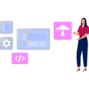 پیش‌نمایش فایل girl-shows-uploading-of-cloud-data-11131721 از پک دووپس (توسعه و عملیات)