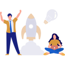 پیش‌نمایش فایل businessman-happy-for-getting-business-startup-idea-while-girl-working-on-laptop-11171899 از پک استارتاپ