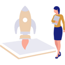 پیش‌نمایش فایل businesswoman-looking-at-startup-rocket-11171753 از پک استارتاپ