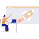 پیش‌نمایش فایل guy-on-web-page-pointing-at-rocket-11171762 از پک استارتاپ