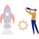 پیش‌نمایش فایل man-looking-through-spyglass-to-rocket-11171745 از پک استارتاپ