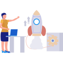 پیش‌نمایش فایل woman-pointing-to-rocket-11171772 از پک استارتاپ