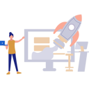 پیش‌نمایش فایل woman-pointing-to-start-a-business-on-laptop-11171734 از پک استارتاپ