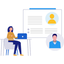 پیش‌نمایش فایل businesswoman-takes-online-interview-11150198 از پک منابع انسانی