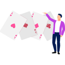 پیش‌نمایش فایل boy-is-pointing-at-the-different-poker-cards-11155979 از پک بازی ورق