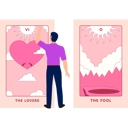 پیش‌نمایش فایل boy-is-reading-love-fortune-through-love-cards-11155988 از پک بازی ورق