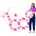 پیش‌نمایش فایل girl-is-holding-a-casino-chip-for-gambling-11155971 از پک بازی ورق