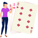 پیش‌نمایش فایل girl-is-pointing-at-gambling-cards-in-a-casino-11155986 از پک بازی ورق
