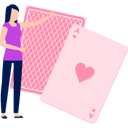 پیش‌نمایش فایل girl-is-pointing-to-ace-card-11155974 از پک بازی ورق