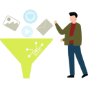پیش‌نمایش فایل boy-is-pointing-at-the-filter-through-the-funnel-11155667 از پک تبلیغات