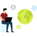 پیش‌نمایش فایل boy-is-working-online-on-laptop-11155629 از پک تبلیغات