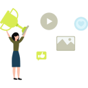 پیش‌نمایش فایل girl-gives-marketing-award-11155725 از پک تبلیغات