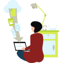 پیش‌نمایش فایل girl-is-working-from-home-11155637 از پک تبلیغات