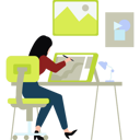 پیش‌نمایش فایل girl-is-working-on-an-art-design-11155720 از پک تبلیغات