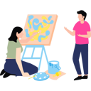 پیش‌نمایش فایل boy-and-girl-are-painting-on-a-painting-board-11131625 از پک سرگرمی روزانه