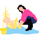 پیش‌نمایش فایل girl-is-planting-plants-in-the-garden-11131670 از پک سرگرمی روزانه