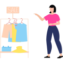 پیش‌نمایش فایل girl-is-pointing-to-clothes-on-rack-for-sale-11131643 از پک سرگرمی روزانه