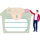پیش‌نمایش فایل boy-is-pointing-to-the-treasure-box-11162310 از پک گاوصندوق