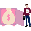 پیش‌نمایش فایل boy-is-showing-the-dollar-bag-11162351 از پک گاوصندوق