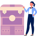 پیش‌نمایش فایل girl-is-explaining-about-the-treasure-money-11162276 از پک گاوصندوق