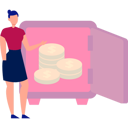پیش‌نمایش فایل girl-is-showing-the-coins-in-the-safe-11162360 از پک گاوصندوق